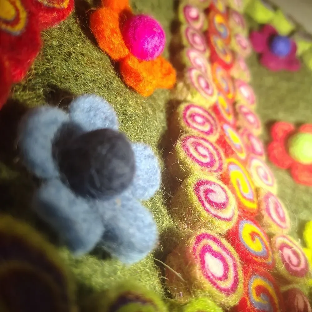 Colorful Felt Shoulder Bag Wool *Condition Issues